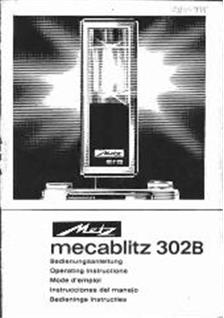 Metz 302 B manual. Camera Instructions.